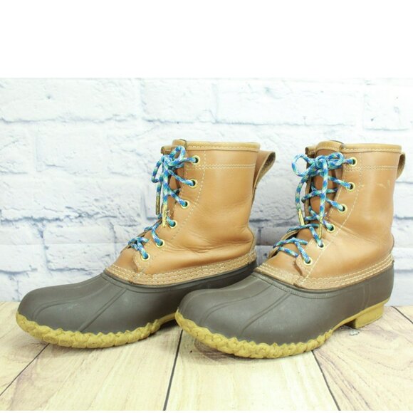 LL Bean Brown Leather 8' Gore-tex Insulated Mid Calf Duck Boots Size 8 M - Picture 2 of 11